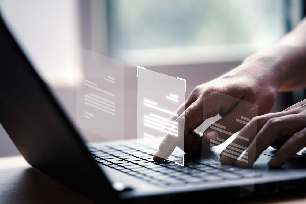 typing hand